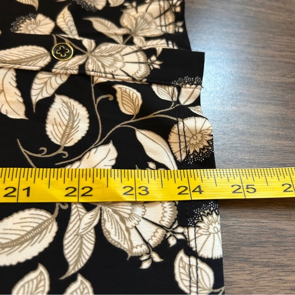 ❤️ Tahari Black and Cream Floral Button Down Shirt XL - Picture 9 of 10